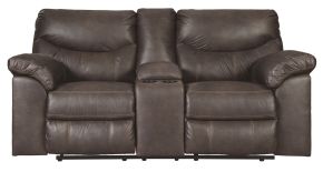 Ashley Furniture 3380394 Boxberg - Dark Brown - Dbl Rec Loveseat W/Console