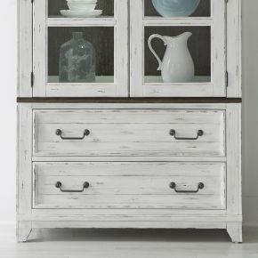 Liberty Furniture 237-CB4490 River Place - Curio Base - Riverstone White & Tobacco