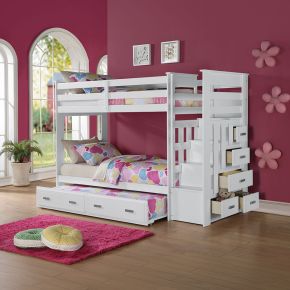 ACME 37370 ACME 37370 Allentown - Twin Over Twin Bunk Bed With Trundle & Storage - White