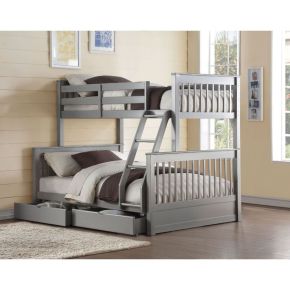 ACME 37755 Haley II - Twin Over Full Bunk Bed - Gray