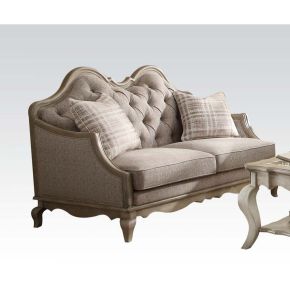 ACME 56051 Chelmsford - Loveseat - Beige Fabric & Antique Taupe