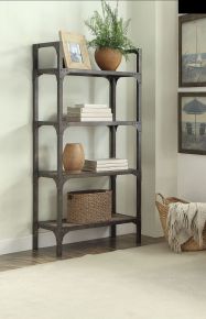 ACME 92327 Gorden - Bookshelf - Weathered Oak & Antique Silver