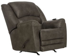 Catnapper 41072-1176/18-1276/18 Hayden - Fabric Chaise Rocker Recliner With Heat / Massage & Oversize Xtra Comfort Footrest - Dark Brown