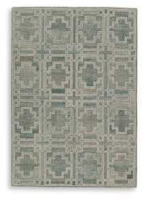 Signature Design by Ashley® R406912 Jossland - 5' x 7' Rug - Turquoise / Ivory