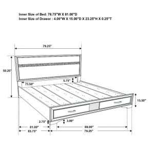 CoasterEveryday 205111KE Miranda - Wood Eastern King Storage Panel Bed - White