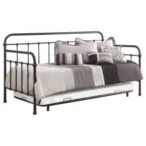 CoasterEssence 300398 Livingston - Metal Twin Daybed With Trundle - Dark Bronze