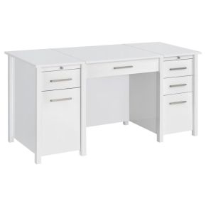 CoasterEssence 801573 Dylan - 4-Drawer Lift Top Office Desk - White High Gloss