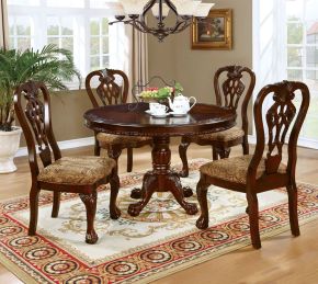 Furniture of America CM3212RT-TABLE Elana - Round Dining Table - Brown Cherry