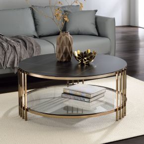 ACME LV02815 ACME LV02815 Zaidee - Coffee Table - Sintered Stone & Champagne