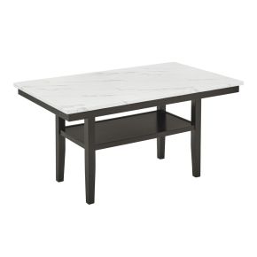 New Classic D422-10 New Classic D422-10 Carissa - 60" Rectangle Dining Table With Storage Shelf - Black / White