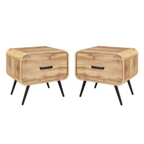 New Classic 30-T3562N-2ET New Classic 30-T3562N-2ET Rowan - One Drawer End Table / Bedside Table (Set of 2) - Natural
