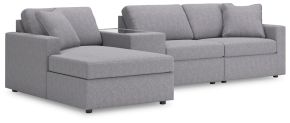 Signature Design by Ashley® 92104S41 Modmax - 4-Piece Sectional With Laf Corner Chaise And Storage Console - Granite