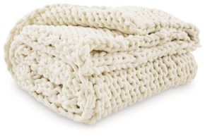 Ashley Furniture A1001060 Chaddon - Throw (Set of 3) - Ivory