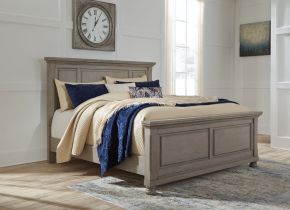 Signature Design by Ashley® B733/57/54/96 Lettner - Queen Panel Bed - Light Gray