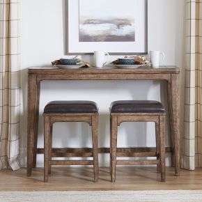 Liberty Furniture 246-OT-3PSC Ashford - 3 Piece Console Set (Console 2 Stools) - Light Brown