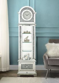 ACME AC00352 Noralie - Grandfather Clock - Pearl Silver