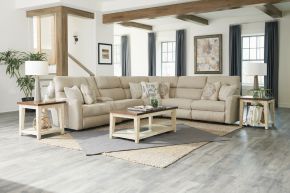 Jackson Furniture Industries 26/14/15/16/17/18/19-46 McPherson - 6 Piece Reclining Sectional With 3 Lay-Flat Reclining Seats And Storage Console - Buff