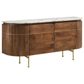 CoasterElevations 105145 Ortega - 4 Door Marble Top Sideboard Buffet Cabinet - Natural