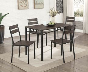 Furniture of America CM3920T-5PK Westport - 5 Piece Dining Table Set - Antique Brown / Black