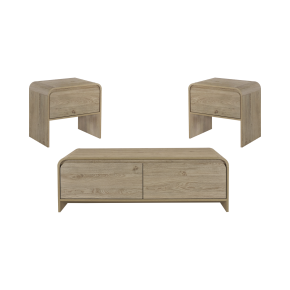 New Classic 19-3518N-3P Mara - 3 Piece Cocktail Table & 2 End Tables - Natural