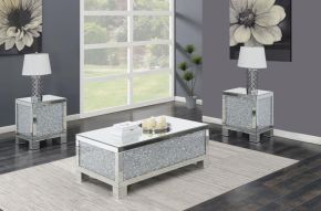 Coaster Fine Furniture 722498-S3 Gillian - 3 Piece Mirrored Coffee And End Table Set - Silver