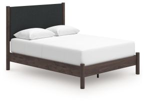 Signature Design by Ashley® PCB2614B12 Pamytta - Queen Upholstered Panel Platform Bed - Brown