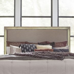 Liberty Furniture 876-BR13HU Canyon Road - Queen Upholstered Panel Headboard With Lights - Light Brown