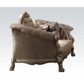ACME 52091 ACME 52091 Dresden - Loveseat With 5 Pillows - Bone Velvet & Gold Patina