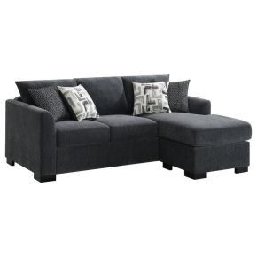 CoasterEveryday 504777 Storey - Upholstered Sleeper Sectional Chaise Sofa - Dark Gray