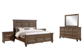 New Classic 00-B2114B-15N Mariana - Eastern King 5 Piece Bedroom Set (Bed, Dresser, Mirror, 2 Nightstands) - Brown