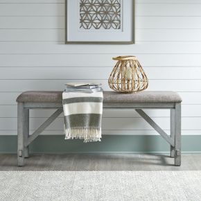 Liberty Furniture 131-B900124 Newport - Counter Height Dining Bench - Smokey Gray / Carbon Gray