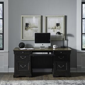 Liberty Furniture 532-HO105T Meritage - Jr Executive Desk Top - Aged Charcoal