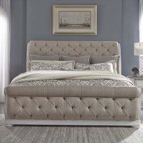 Liberty Furniture 520-BR-QUSL Abbey Park - Queen Upholstered Sleigh Bed - White