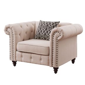 ACME 52422 Aurelia - Chair With Pillow - Beige Linen
