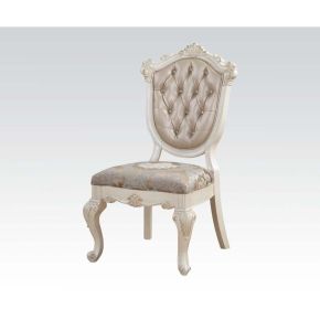ACME 63542 ACME 63542 Chantelle - Side Chair (Set of 2) - Rose Gold Synthetic Leather & Pearl White