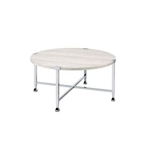 ACME 83210 Brecon - Coffee Table - White Oak & Chrome