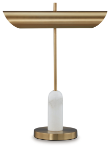 Signature Design by Ashley® L734392 Rowleigh - Gold Finish / White - Marble Desk Lamp