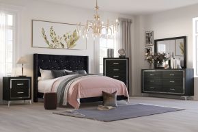 New Classic 00-3365-35C Huxley - 5/0 Queen 5 Piece Bedroom Set (Bed, Dresser, Mirror, Chest, Nightstand) - Black