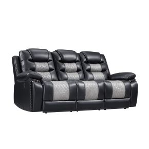 New Classic U7005-30P1-BKG Nikko - Sofa With Power Footrest - Black / Gray