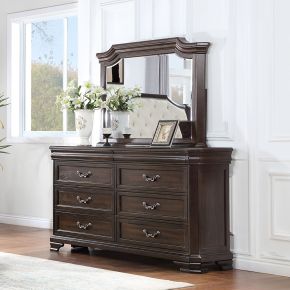 New Classic 00-493B-DM Lyndhurst - Dresser & Mirror - Dark Brown