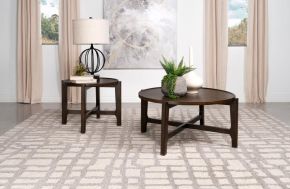 Coaster Fine Furniture 708288-S2 Cota - 2 Piece Solid Wood Coffee And End Table Set - Dark Brown
