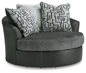 Benchcraft® 2990621 Brixley Pier - Oversized Swivel Accent Chair - Graphite
