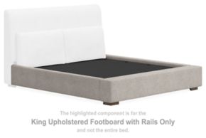 Signature Design by Ashley® B974-76 Cabalynn - King Uph Footboard With Rails - Oatmeal