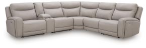 Benchcraft® U13300S5 Benchcraft® U13300S5 Gravier - 6-Piece Power Reclining Sectional With Storage Console - Gray