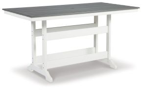 Ashley Furniture P210-642 Transville - RECT COUNTER TABLE W/Umb OPT - Gray / White