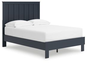 Ashley Furniture EB1528B2 Simmenfort - Full Platform Bed With Panel Headboard - Navy Blue