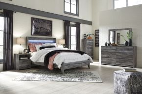 Ashley Furniture B221/31/35/46/58/56/91(2) Ashley Furniture B221/31/35/46/58/56/91(2) Baystorm - 7 Pc. - Dresser, Mirror, Chest, King Panel Bed, 2 Nightstands - Gray