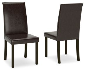 Signature Design by Ashley® D250-02 Kimonte - Dining UPH Side Chair (Set of 2) - Dark Brown