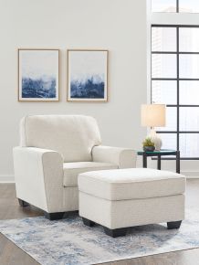 Signature Design by Ashley® 40604/20/14 Cashton - Snow - 2 Pc. - Chair, Ottoman