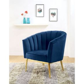 ACME 59815 Colla - Accent Chair - Midnight Blue Velvet & Gold